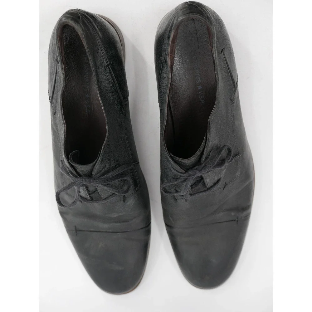 John Varvatos U.S.A. Shoes Black Leather Cap Toe Derby Men's Size 12 A4988